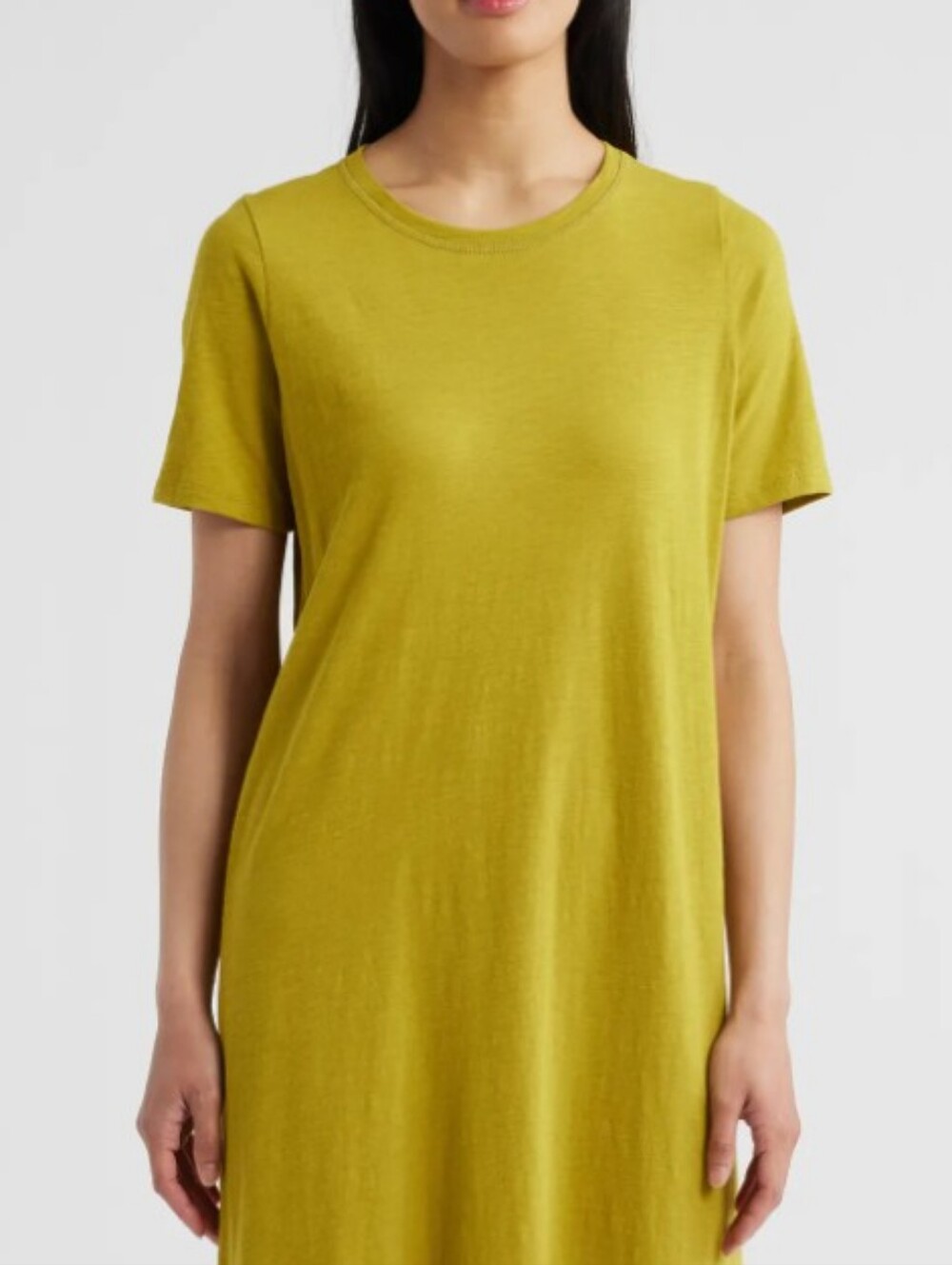 EILEEN FISHER Organic Cotton T-shirt Dress in Golden Pear NWT Sz L